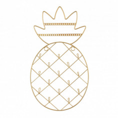 Porte bijoux mural ananas doré