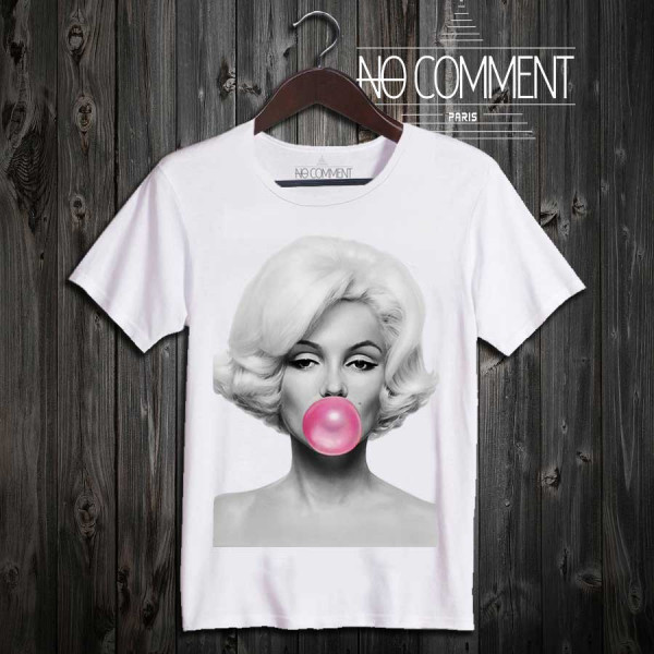 Tee-shirt Marilyn Monroe Bubble gum à commnder