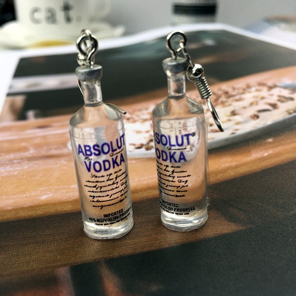 Boucles d'oreilles bouteille Absolut Vodka