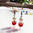 Boucles d'oreilles verre de vin