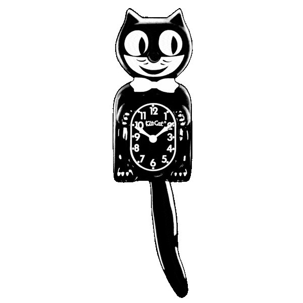 Horloge Chat Kit Cat Klock noire 40cm l'originale made in USA