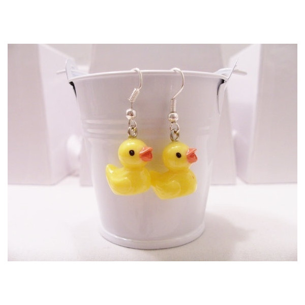 Boucles d'oreilles mini canard jaune