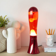 Lampe lave magma rouge et aluminium rouge par Balvi