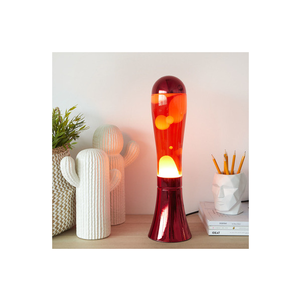 Lampe lave magma rouge et aluminium rouge par Balvi