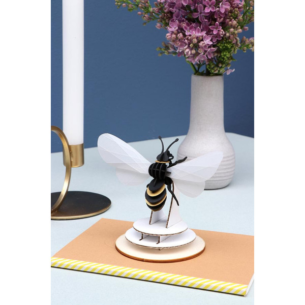 Abeille 3D papier dorée par Assembli avec en...