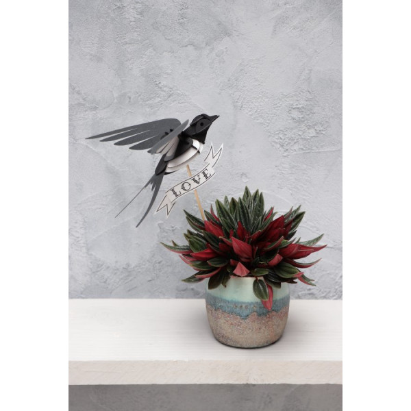 Hirondelle noire et blanche 3D origami papier