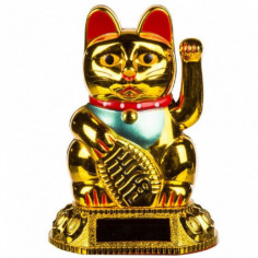 Solaire chat porte bonheur doré
