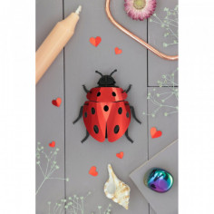 Coccinelle 3D en papier métallique à monter soi-même par...