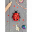 Coccinelle 3D en papier métallique à monter soi-même par Assembli
