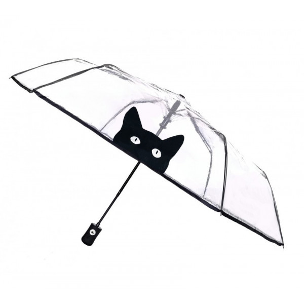 Parapluie pliant transparent avec Chat