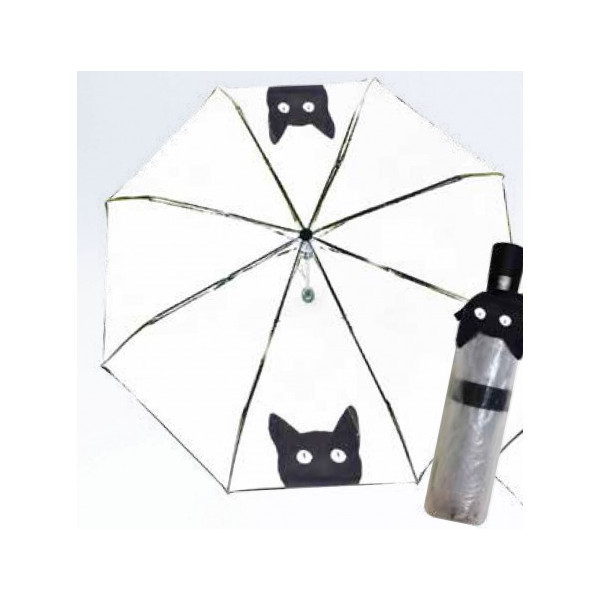 Parapluie pliant transparent avec Chat