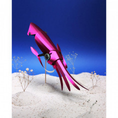 Calmar rose 3D en carton à monter sois-même