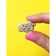 Pin's Fuck doré et blanc