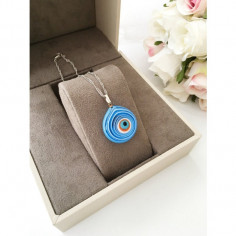 Collier œil porte bonheur en verre de Murano