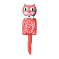 Horloge Chat Kit Cat Klock corail 40cm