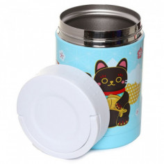 Boîte à repas en acier inoxydable Maneki Neko