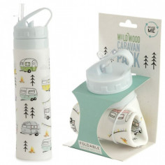 Bouteille pliable en silicone motif caravanes