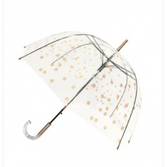 Parapluie cloche transparent imprimé pois cuivrés 2