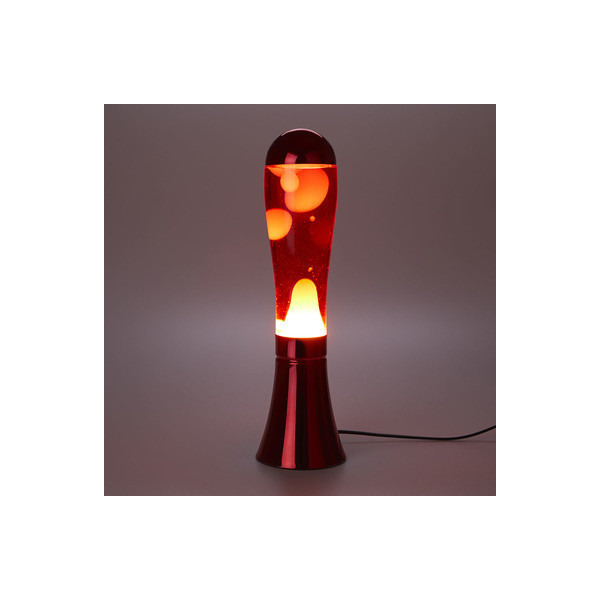 Lampe lave magma rouge et aluminium rouge par...