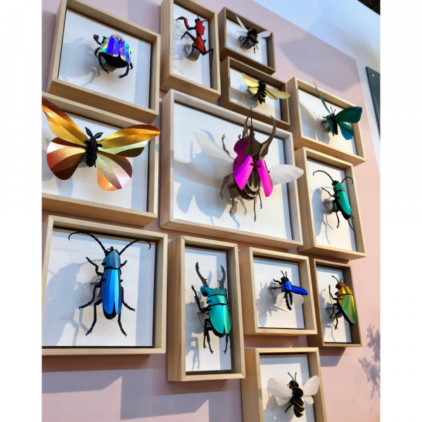 Coccinelle 3D en papier métallique à monter...