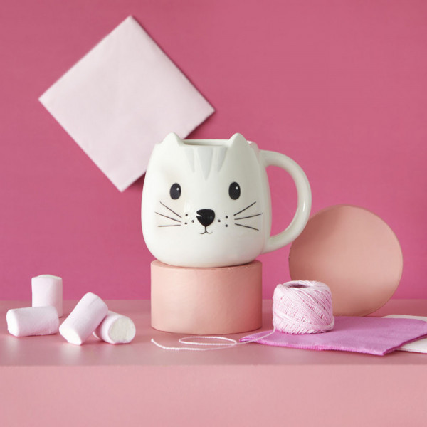 Mug Chat Kitty blanche