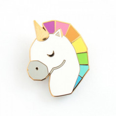 Broche licorne arc en ciel origami