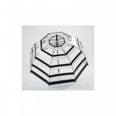 Parapluie cloche transparent à rayures blanches et noires 2